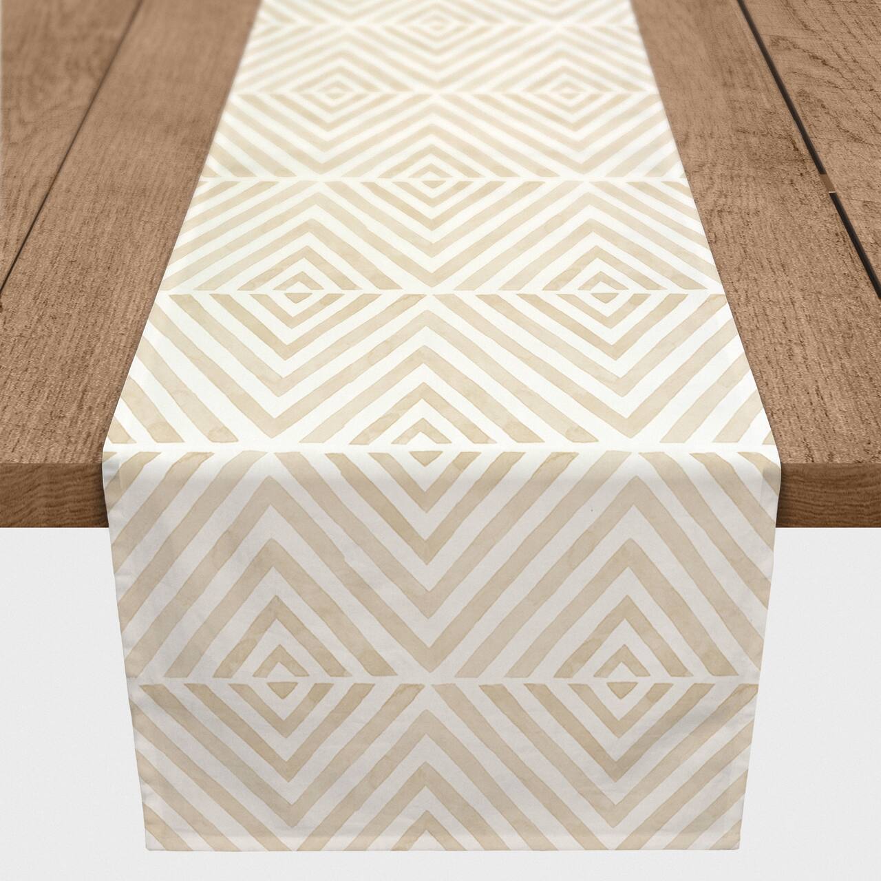6ft. Cream Diamond Pattern Cotton Twill Table Runner